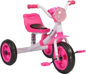 Tricicleta cu pedale NOVOKIDS™ Felix Trike ,Cu melodii si lumini, Max 20 kg, Suspensie spate, Roti din cauciuc EVA, Cadru metalic, Roz