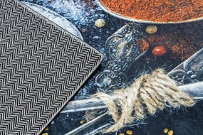 ANDRE 9002 covor lavabil linguri, condimente bucatarie, anti-alunecare - albastre / teracotă