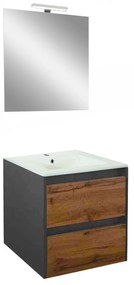 Mobilier complet de baie Porto Prime 60 în culoarea stejarului rustic antracit