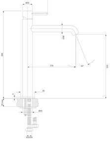 Baterie de lavoar OMNIRES Y1212GR Y 30,8 cm grafit periat