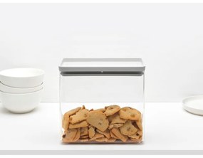 Cutie de depozitare Brabantia Tasty+ Stackable 1008876, 3,5 L, Sigiliu din silicon, Fara BPA, Gri deschis