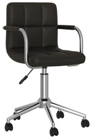 vidaXL Scaun de bucătărie rotativ, negru, piele ecologică