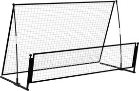 vidaXL Poartă de fotbal de ricoșeu 2-în-1, 202x104x120 cm, oțel