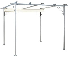 vidaXL Pergolă cu acoperiș retractabil, alb crem, 3 x 3 m, oțel