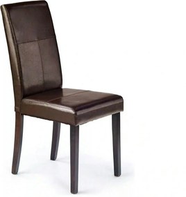 Scaun tapitat Kerry, maro/wenge, lemn malaezian/piele ecologica, 45X46