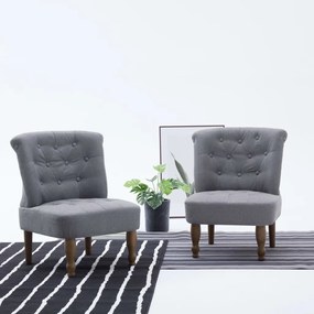 282123 vidaXL Scaun stil franțuzesc, gri deschis, material textil