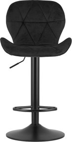 OFERTA Scaun de bar cu picior negru WEST VELVET, negru II. calitate