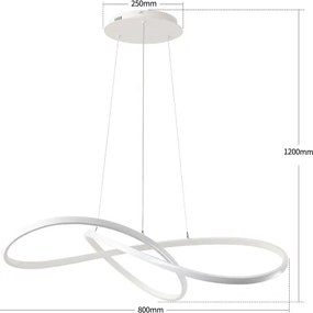 Brilagi - LED dimabil lustră pe cablu INFINITY LED/80W/230V 80x80 cm albă + telecomandă