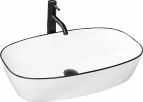 Lavoar alb/negru pe blat Rea Jovita 60 cm