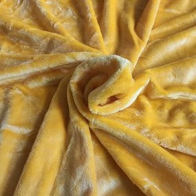 Cearșaf de pat micropluș galben, 90 x 200 cm, 90 x 200 cm