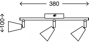 Spot LED Briloner 2849-037 GOLD BASIC 3xGU10/5W/230V