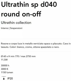 Pendul LED minimalist Ultrathin sp d040 round on-off alama