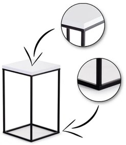 Suport flori BASICLOFT 40x24 alb/negru