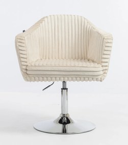 HR832N Scaun Cappuccino Teddy Cord cu Bază Cromata