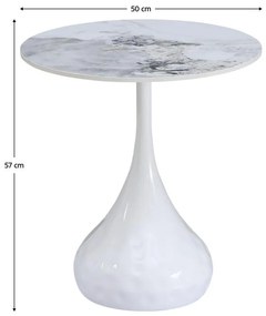 Măsuță de cafea Ebral (marmură albă + oțel) . 1096917