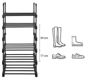 Pantofar, Songmics, Negru, LSA23BK, 45 x 30 x 106 cm