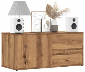 vidaXL Comodă TV, stejar artizanal, 80x34x35,5 cm, lemn prelucrat