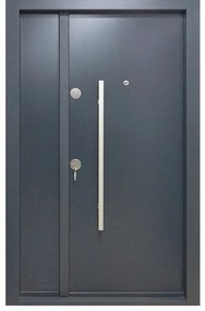 Usa metalica dubla de exterior cu izolatie si vizor Novo Doors NDS1200, Din compozit, 2 yale, Kit complet, Pentru case, Gri antracit (Culoare: Gri