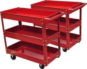 vidaXL Cărucior pentru scule de atelier, 3 rafturi, 2 buc.