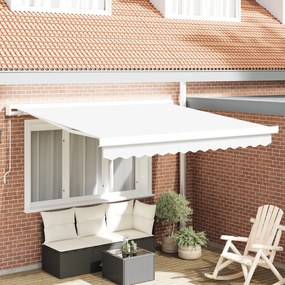 vidaXL Marchiză Manuală Retractabilă Alb 300x250 cm