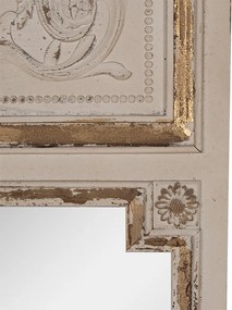 Oglinda de perete, bej, din lemn, aspect vintage, 80x5x158 cm