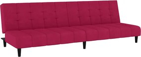vidaXL Canapea extensibilă cu 2 locuri, roșu vin, catifea