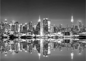 Tablou pe sticlă - New York, alb-negru (70x50 cm)
