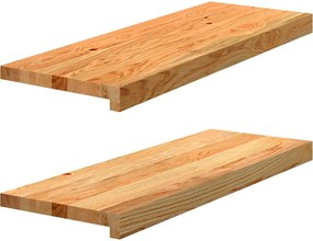 vidaXL Trepte de scară 2 buc maro deschis lemn masiv de stejar