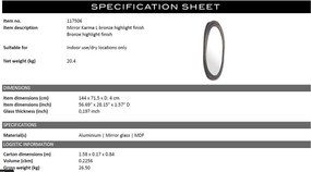 Oglinda decorativa design LUX Karma L 144x71,5cm