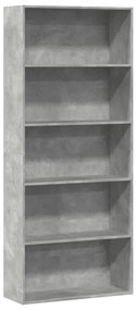 vidaXL Bibliotecă, gri beton, 80x30x189 cm, lemn prelucrat