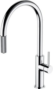 Baterie bucatarie cu dus extractibil Omnires Switch cu sistem filtrare apa finisaj crom lucios
