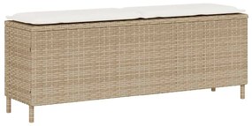 vidaXL Bancă de grădină cu pernă Bej 110x30x40,5 cm Poly Ratan