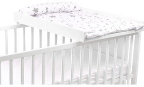 Set masuta de infasat din lemn atasabila pe patut si salteluta din bumbac impermeabila Kidizi Galaxy Grey