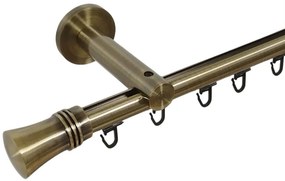 Galerie simpla 19 mm prindere perete teava profil capri aur antic (Alege marime: 140 cm)