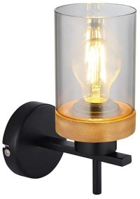 Aplica de perete design modern FINCA negru mat, maro inchis