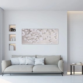 Tablou - Flori într-un peisaj gri (120x50 cm)