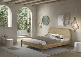 Pat copii pentru camera copil OLIVE 180 X 200 CM STEJAR RATTAN