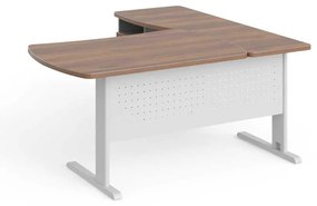Statie de lucru de colt Manager 160 x 160 cm, stânga, nuca warmia / gri