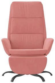 Scaun de relaxare cu taburet, roz, catifea