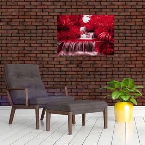 Tablou - Cascade indoneziene în roșu (70x50 cm)