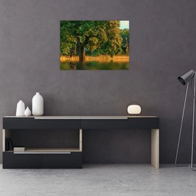 Tablou pe sticlă cu girafe în natură (70x50 cm)