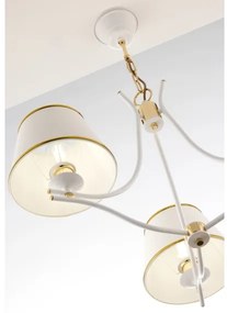 Jupiter 2085 - Candelabru pe lanț SAMBA 3xE27/15W/230V alb/auriu