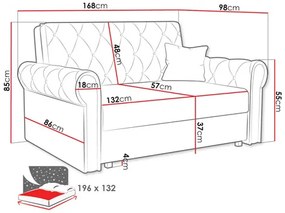 Canapea extensibilă Clovea Roma III (albastru) (cu sp. depozitare). 1105516