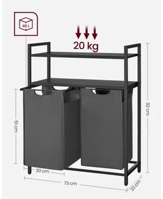 Coș pentru rufe REX gri