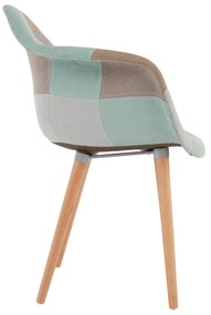 Fotoliu de design, patchwork/mentol/maro/fag, KADIR NEW TIP 5