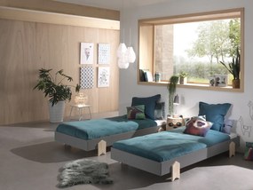 Set MODULO format din 3 Pat copii MODULO (90 x 200 cm) cu picioare Pat copii în formă de săgeată.