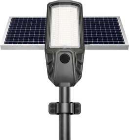 Lampă stradală LED reglabilă cu senzor și panou solar KOBRA, 400 W / 24.000 mAh, IP65, antracit + telecomandă