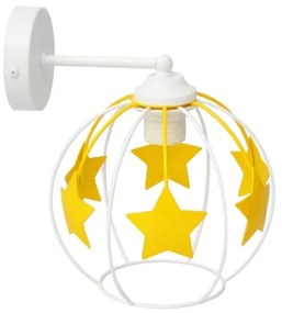 Lampă de perete pentru copii STARS 1xE27/15W/230V galben/alb