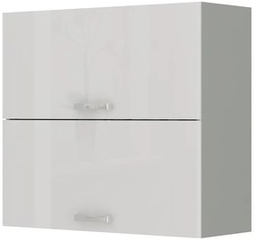 Dulap superior de bucătărie Brunea 80 GU-72 2F (gri + alb lucios). 1024982