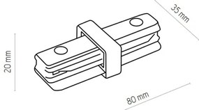 Spot pentru sistem de șină Zuma Line 3045 REFLEKTOR 8xGU10/10W/230V